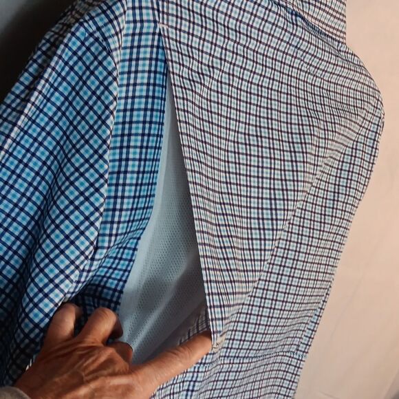 Habit Men's Solar Factor 40+ Outdoor / Fishing Blue Plaid Shirt - Picture 6 of 9